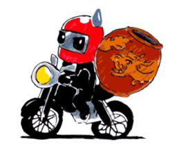 Rider motorcycle cartoon sticker #5921270