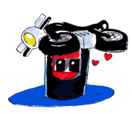 Rider motorcycle cartoon sticker #5921276