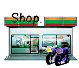 Rider motorcycle cartoon sticker #5921278