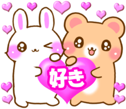 Rabbit and bear Love sticker sticker #5924160