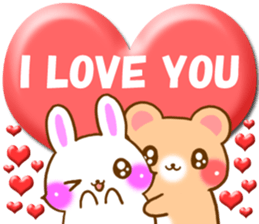Rabbit and bear Love sticker sticker #5924166