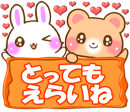 Rabbit and bear Love sticker sticker #5924178