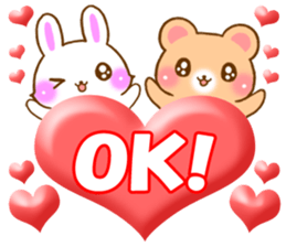 Rabbit and bear Love sticker sticker #5924195