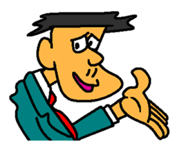 Businessman in blue suit sticker #5925248