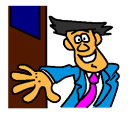 Businessman in blue suit sticker #5925252