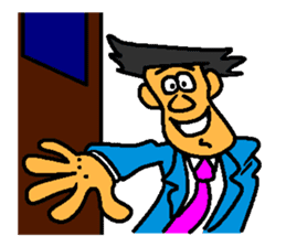 Businessman in blue suit sticker #5925252