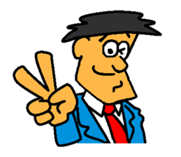 Businessman in blue suit sticker #5925256