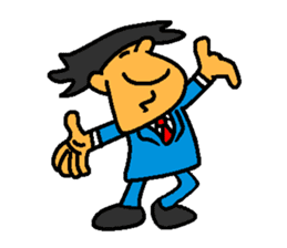 Businessman in blue suit sticker #5925278