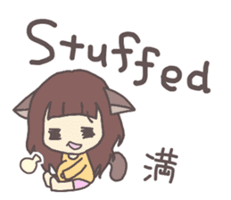 catgirl with kanji sticker #5926407