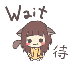 catgirl with kanji sticker #5926408