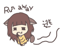 catgirl with kanji sticker #5926410