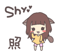catgirl with kanji sticker #5926419
