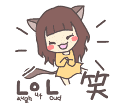 catgirl with kanji sticker #5926420