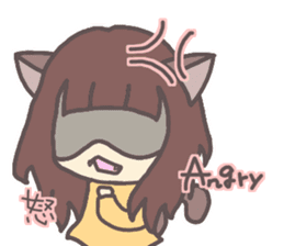 catgirl with kanji sticker #5926421