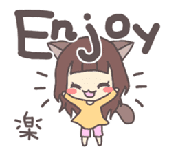 catgirl with kanji sticker #5926423