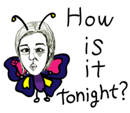 half and half. face to face. English sticker #5929153