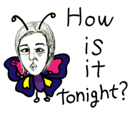 half and half. face to face. English sticker #5929153