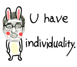 half and half. face to face. English sticker #5929154