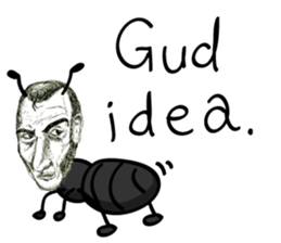 half and half. face to face. English sticker #5929156