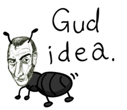 half and half. face to face. English sticker #5929156