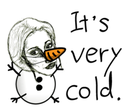 half and half. face to face. English sticker #5929160