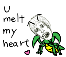 half and half. face to face. English sticker #5929162