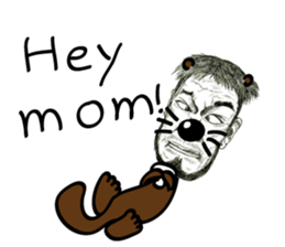 half and half. face to face. English sticker #5929171