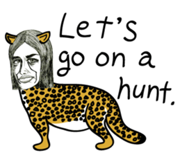 half and half. face to face. English sticker #5929174