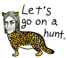 half and half. face to face. English sticker #5929174