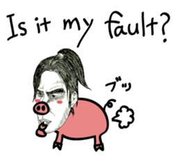 half and half. face to face. English sticker #5929186