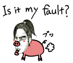 half and half. face to face. English sticker #5929186