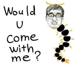 half and half. face to face. English sticker #5929187