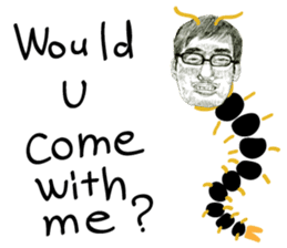 half and half. face to face. English sticker #5929187