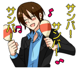 Super psyched!! Happy men and women sticker #5929632