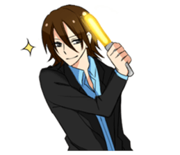 Super psyched!! Happy men and women sticker #5929638