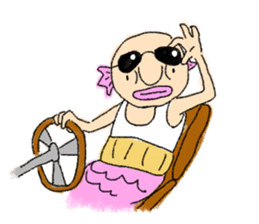 Old man of fish 2 sticker #5929738