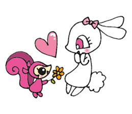 KAWAII rabbit and is a squirrel . sticker #5934277