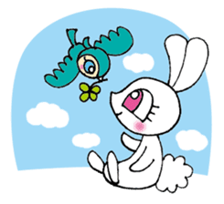 KAWAII rabbit and is a squirrel . sticker #5934284
