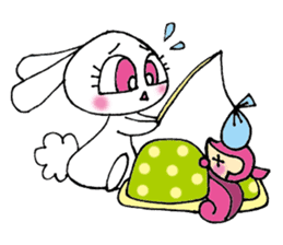 KAWAII rabbit and is a squirrel . sticker #5934293