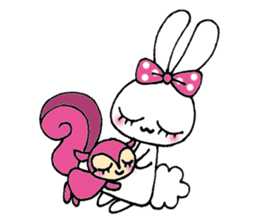 KAWAII rabbit and is a squirrel . sticker #5934296