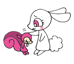 KAWAII rabbit and is a squirrel . sticker #5934310