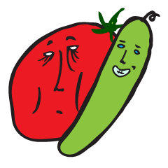 Happy tomato and cucumber life