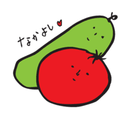 Happy tomato and cucumber life sticker #5938826