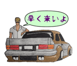 Old car and highway racer sticker #5939079