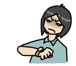 Moody guy & girl sticker #5940876