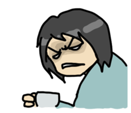 Moody guy & girl sticker #5940877