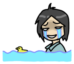 Moody guy & girl sticker #5940883