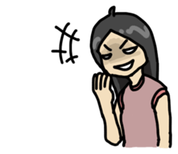 Moody guy & girl sticker #5940909