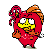 Kinpei whimsical red snapper 1 sticker #5941994