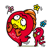 Kinpei whimsical red snapper 1 sticker #5942014